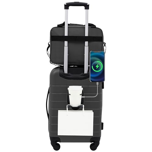 Image of Wrangler Smart Spinner Hardside Luggage, 2 Piece Set, Dark Shadow