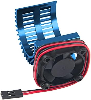 Vgoohobby RC Motor Heatsink 540 545 550 Brushless Brushed Electric Engine Heat Sink with 5-6V Cooling Fan Compatible with Traxxas HSP HPI Wltoys Himoto Axial Tamiya 1/10 RC Crawler Truck Car (Blue)
