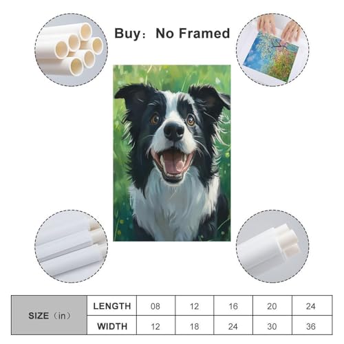 Impression sur toile Border Collie et grand tableau de décoration murale