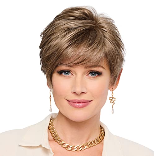 GABOR Let's Lambada Short Wavy Boycut Wig by Hairuwear, 2023 Spring Luxury Collection, Average Cap, GL15-26 Buttered Toast