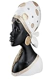 GILDE Figura de Mara – Altura 41 cm – Mujer Africana de Resina – Crema, Negra – Decoración – Escultura – Accesorio para el hogar – Idea de Regalo – Salón