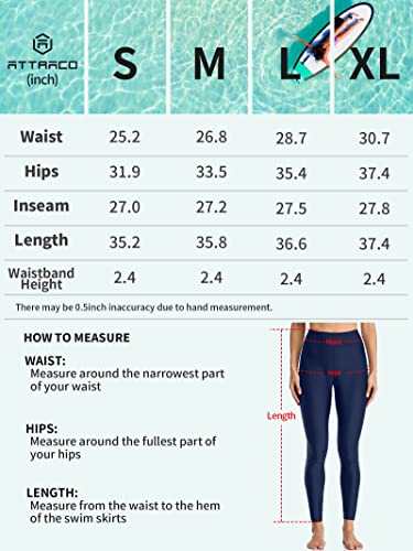 Attraco Swimming Leggings For Women Skin Tight Swim Pants Rash Guard Leggings Aqua Xl #TOP5