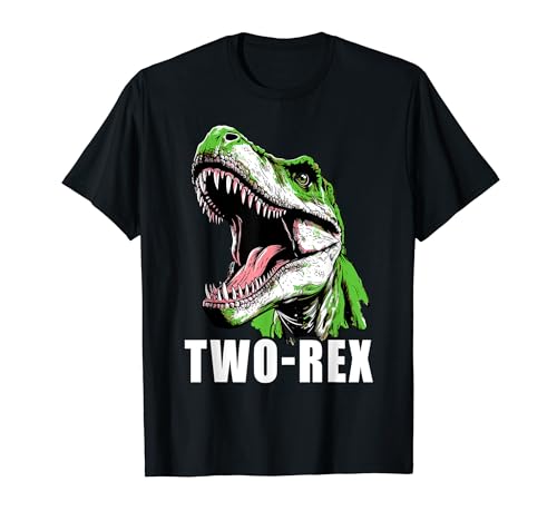 Two-Rex Dinosaur Kids Birthday Boys & Girls Graphics Camiseta
