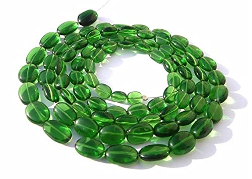 Quartz vert en fil de perles ovales de 7mm à 12mm pour création artisanale