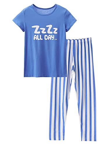 Jashe Girls Pajamas Top & Pants Blue Stripe Size 16