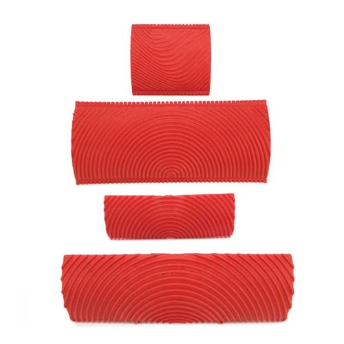 4 Piezas Herramienta de Grano de Madera, Veteador Efecto Madera para Decoración, para DIY Hogar Pared, Herramientas De Imitación De Madera, para Decoración en Pared, Puertas (4 Tamaños)