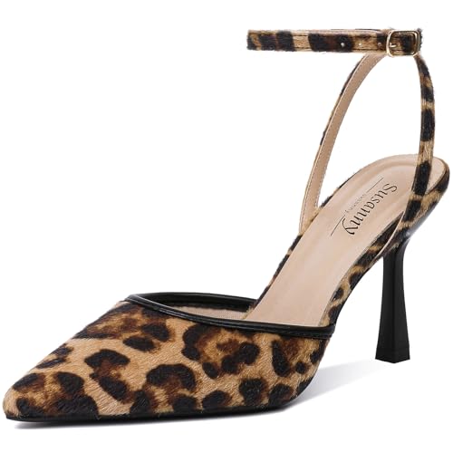 Image of Susanny Heels for Women Stiletto Closed Pointed Toe Backless Dress Shoes High Heels Sexy Kitten Pumps Wedding Guest Party Dance Prom Dressy Comfort Shoes
