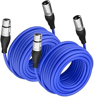 NUOSIYA 2 Pack XLR Cable, 10M/33ft Balanced Microphone XLR Male to Female Extension Cable XLR Jack Extender Cord for Studio Recorder, Mic, Mixer, Speaker System, Phantom Power(Yellow)