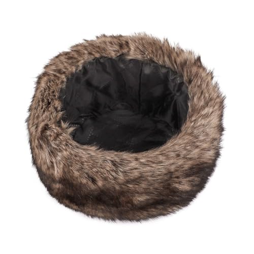 Image of Faux Fur Cossack Hat Fuzzy Trapper Trooper Hat Windproof Warm Russian Ushanka Winter Ski Hunting Cap Unisex