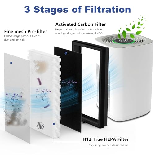 Fcfmy AP2-4PACKS True Hepa Replacement Filter Set Compatible With Priestley Pm1240B And Airversa Ap2 Purelle Air Cleaner Purifiers, 3-Stage Filtration System, Pre-Filter, H13 Hepa Filter, 4 Pcs/2 Sets thumb #2