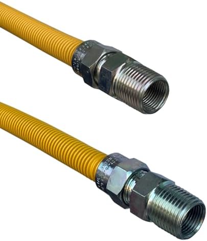 36" Stainless Steel Gas Connector with 1/2" and 1/2" Fittings