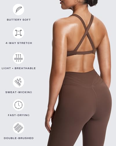 Image of Aoxjox Women's Satara Low Impact Sports Bra | chic front twist, widened cross straps, medium support,breathable fabric, workout fitness yoga crop tank, gym essential