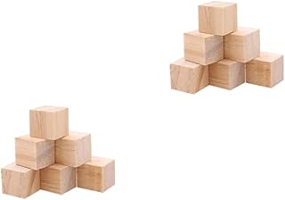 COHEALI 100 Peças Pequenos Blocos De Madeira Pequenos Blocos De Madeira Alfabeto Playset Blocos De Letras De Madeira Inacabados Cubos De Madeira Em Branco Cubo Artesanal Pequeno Bloco