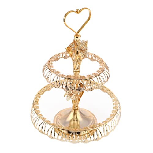SOLUSTRE European Style Two Fruit Serving Plate Elegant Dessert Display Stand for Home Decor Cake Tray for Parties and Gatherings Construction