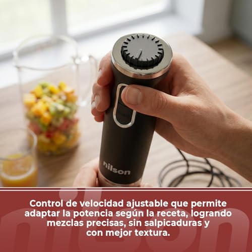 Batidora de mano para triturar sin grumos con 1000 W y cuchillas de 4 aspas 7