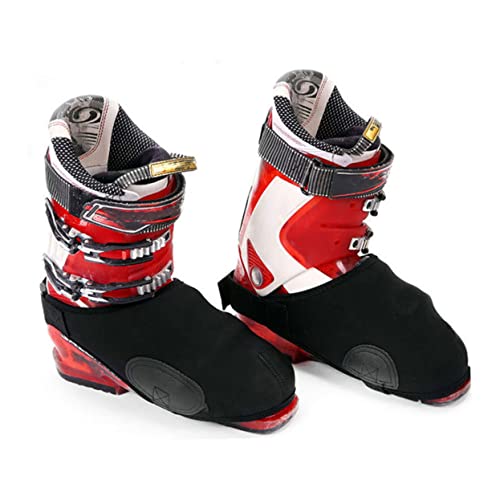 KOMBIUDA 1 par de cubiertas portátiles para botas de esquí, cortavientos e aislantes, protectores de calzado para actividades al aire libre, aptos para senderismo, escalada y ciclismo, para hombre y mujer, negro miniatura 5