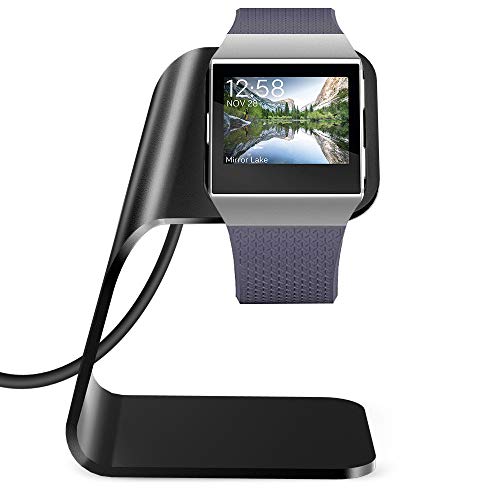 KIMILAR Compatible with Ionic Charger Dock Stand Station, Replacement Charging Cradle Adapter Holder with 3 ft USB Charging Cable Accessories for Ionic Smart watch (Can Charger with Case on), Black