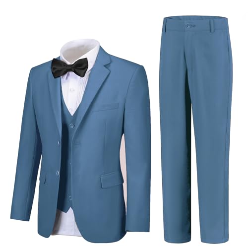 Image of Boy Suits 5 Pieces Formal Suit Set with Adjustable Waist Kids Dress Suit for Wedding Prom