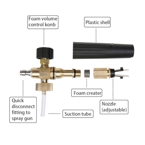 Image of Sooprinse Foam Cannon Snow Foam Lance Nozzle Pressure Washer Jet Wash，Foam cannon lance kit with Pressure Washer Spray Gun,30 Degree Gutter Cleaner Wand with Nozzle Tip Attachment