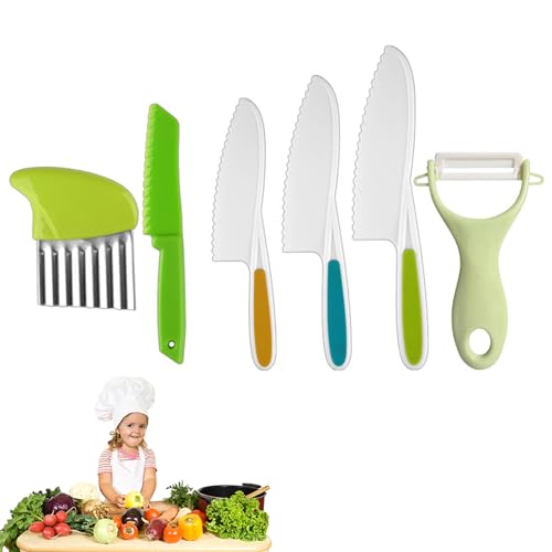 Set 4 Coltelli Da Cucina Per Bambini, Colorati. Lame In Plastica Atossica, Sicuri E Senza BPA. Ideali Per Imparare A Tagliare Frutta E Verdura. - 3