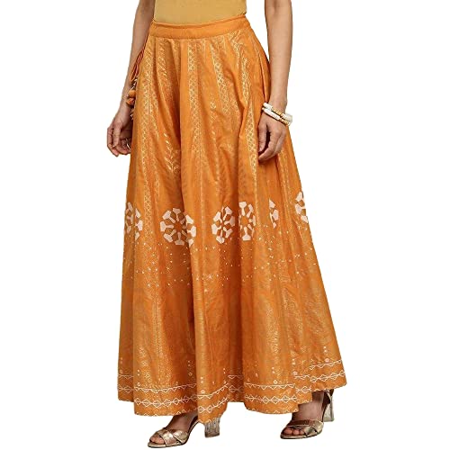 Image of BIBA Women Cotton Flared Skirt