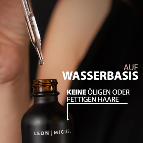 Leon Miguel Hair Growth Serum - Biotin 5% & Ginseng für schnelleres Haarwachstum - Stoppe Haarausfall, Stärkeres & Dickeres Haar, Anti-Haarausfall Serum für Männer & Frauen - Vegan, Parabenfrei, 60 ml