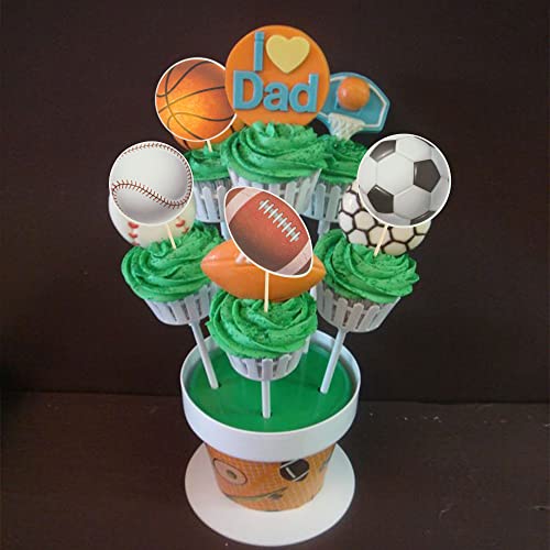 Gyufise 36 Pack Sports Cupcake Toppers Baseball Rugby Cupcake Picks Basketball Toothpicks Soccer Ball Football Cake Decor For Boy Happy Birthday For Sports Ball Game Theme Party Supplies Decoration … thumb #4