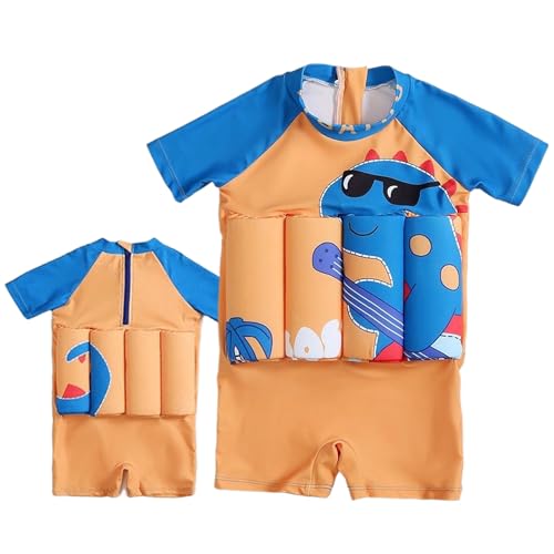 Maillot de bain flottant pour garçons et filles avec brassard intégré motif dinosaure