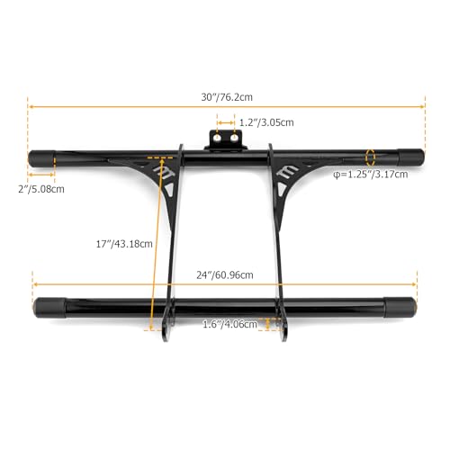 Image of Wsays Crash Bar Front Highway Engine Guard Flat-Out Bar Compatible with Harley Sportster XL 883 1200 2004-2022 with Forward or Mid Control Models, Gloss Black