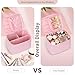 OCHEAL Makeup Bag Large Capacity Travel Make up Pouch for Cosmetics, Vertical Storage with Divider Toiletry Bag for Skincare Organization-Pink