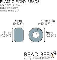 Vista 4 de Celestial Sky Blue & Purple - Cuentas de poni de 0.236 x 0.354 in, fabricadas en los Estados Unidos, 500 cuentas de plástico a granel