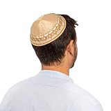 Yair Emanuel Kippah - Embroidered - Magen David - Gold