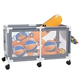 Jotesnew 280 Gallon 69" L Extra Large Swimming Pool Storage Bin, Pool Noodles Holder, Toys, Floats, Balls and Floats Equipment Mesh Rolling Storage Organizer Bin, 69" Lx32 Wx35 H (Gray)