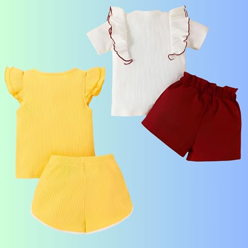 Image of 4YOU DRESSES Beautiful Cotton Blend Fabric Top and Shorts For Girls(Pack Of 2)