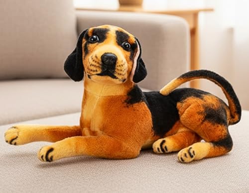 Image of Tickles German Shepherd Dog Soft Stuffed Plush Animal Toy for Kids Boys & Girls Birthday Gifts Car & Room Decor (Size: 28 cm Color: Black & Brown)