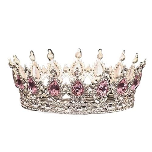 Damskie nakrycia głowy, biżuteria do włosów Diadem z koroną dla kobiet Diadem z w dla nowożeńców Rhinestone Kryształ Okrągły korona Biżuteria do włosów dla kobiet Diademy z koroną Prezent od