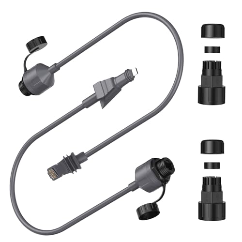 2PCS Adaptador de Cable Ethernet, Adaptador SPX a RJ45, Acoplador Estanco para Router de Alto Rendimiento Plano, Conecta Inyector PoE de Terceros para Acceso a Internet Continuo miniatura 1