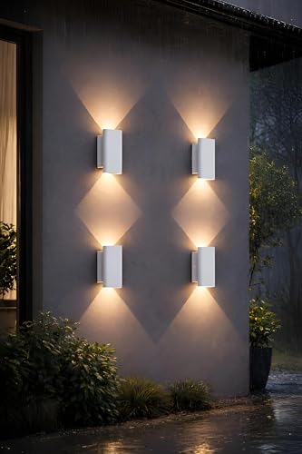 Image of FILLISKA LED Indoor UP Down Wall Light, Warm White Colour with Shockproof Alluminium White Body (Royal WhiteBody 1Up & 1Down)(2 Year Warranty)
