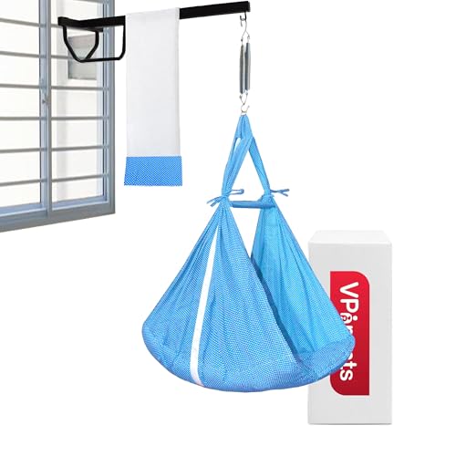 Image of Vparents Sleeping Essentials with Mosquito Net & Spring with Window Stand, Small Dot (Blue)