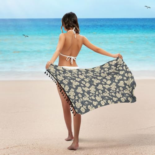 Traje de baño con estampado floral japonés oculta imperfecciones con su falda de playa fluida 7