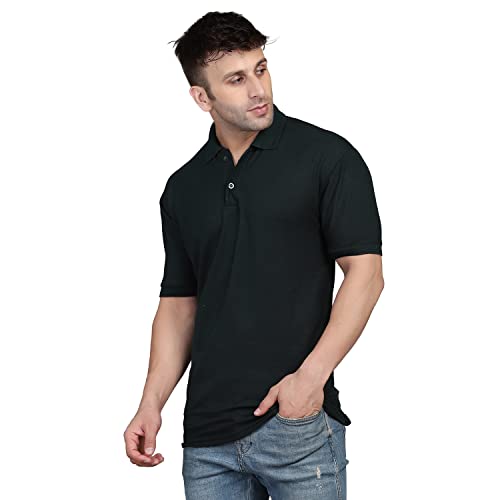 Image of INKKR Men's Combo Polo Neck Cotton Blend Solid T-Shirt (Pack of 2)