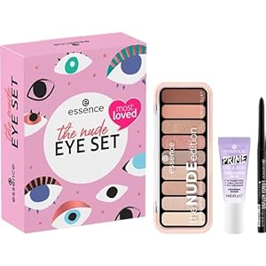 essence cosmetics the nude eye set, Geschenkset, Make-Up, Geschenke für Frauen, ohne Mikroplastikpartikel, ohne Alkohol, 1er Pack (3pcs)
