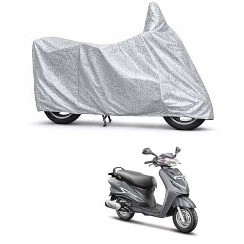 Image of 100% Waterproof Two Wheeler Body Cover Multi Layered Fabric Designed for Hero Duet | Belt Buckle Lock | Silver Mag