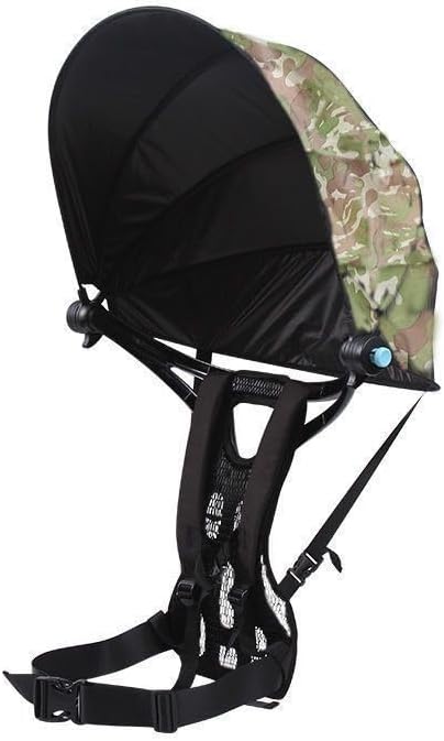 バックパック型日傘 ダブルショルダー傘 折りたたみ式キャノピー 迷彩柄 メッシュ生地 調節可能なショルダーストラップ 軽量コンパクト