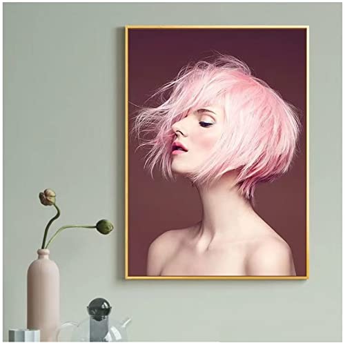 artaslf Salon De Coiffure Coiffure Modèle Affiche Coiffeur Toile Peinture Impressions Mode Coiffure Mur Art Photos Salon De Coiffure Salon Décor- 50x70cm sans Cadre