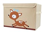 Perfekt für Kinder: Die faltbare und leicht verstaubare Aufbewahrungskiste mit klappbarem Deckel ist ideal zur Spielzeug Aufbewahrung. Das süße Rehmotiv regt zudem die kindliche Fantasie an