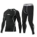 MITCOWBOYS Armoire à roulettes - Combinaison rapide - Fitness - Vêtement de sport - Vêtement de fitness - Manches longues - Legging pour homme - Ensemble de mariage, Noir , XXL