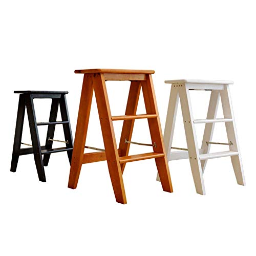 Taburete de madera multifunción con escalera de escalada plegable de madera maciza 4
