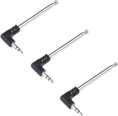 Mini antena de radio FM de 0.138 in, antena FM telescópica masculina, paquete de 3, compatible con radio portátil, receptor estéreo para interiores