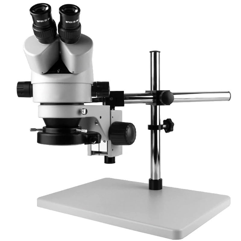 Microscope Trinocular Microscope Simul-Focal 7X-45X Continuous Zoom Stereo Trinocular Microscope CTV Adapter Barlow Lens for Phone Lab PCB Repair Soldering(Large bracket-01)